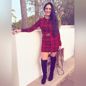 ❤️‍🔥❤️‍🔥Red & Black Plaid Mini Dress❤️‍🔥Polyester Buffalo Check